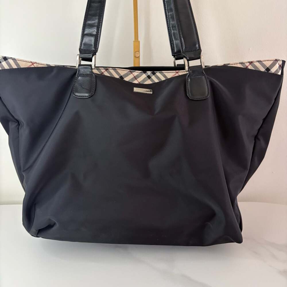 Burberry Nylon Tote Bag with Nova Check Trim - Picture 3 of 15